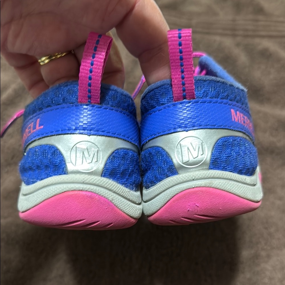 Merrell Blue and Pink Athletic Shoes Lightweight Design - Picture 3 of 4